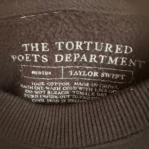 Official Taylor Swift TTPD Tortured Poets Department Crewneck Sweatshirt - Picture 3 of 3
